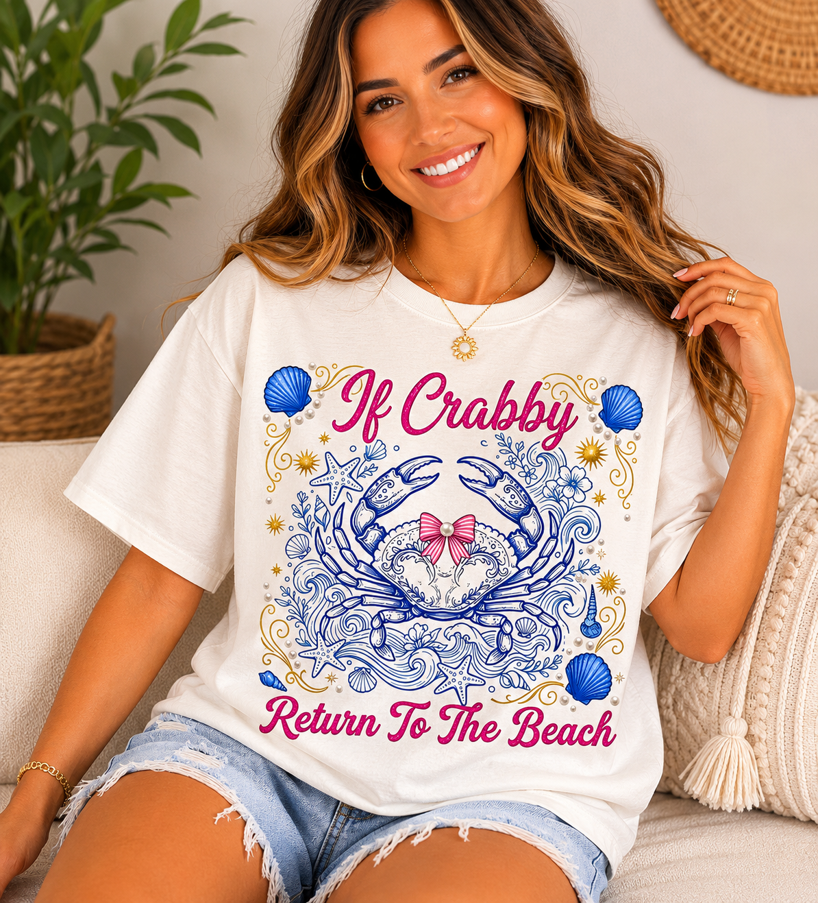 🦀 If Crabby Return To The Beach Tee