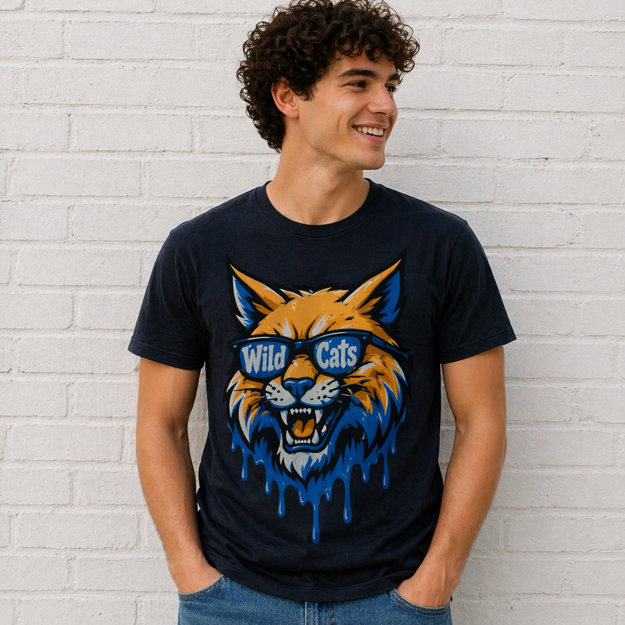 Wild Cats Drip Mascot Tee