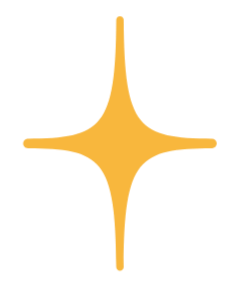 A stylized, four-pointed star with a golden color and a shiny appearance.