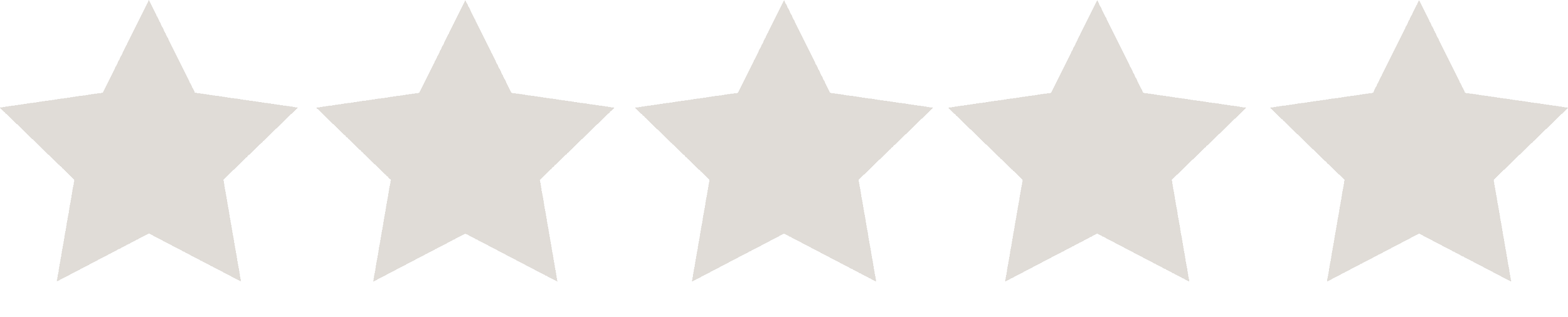 Five gray stars arranged horizontally on a black background.