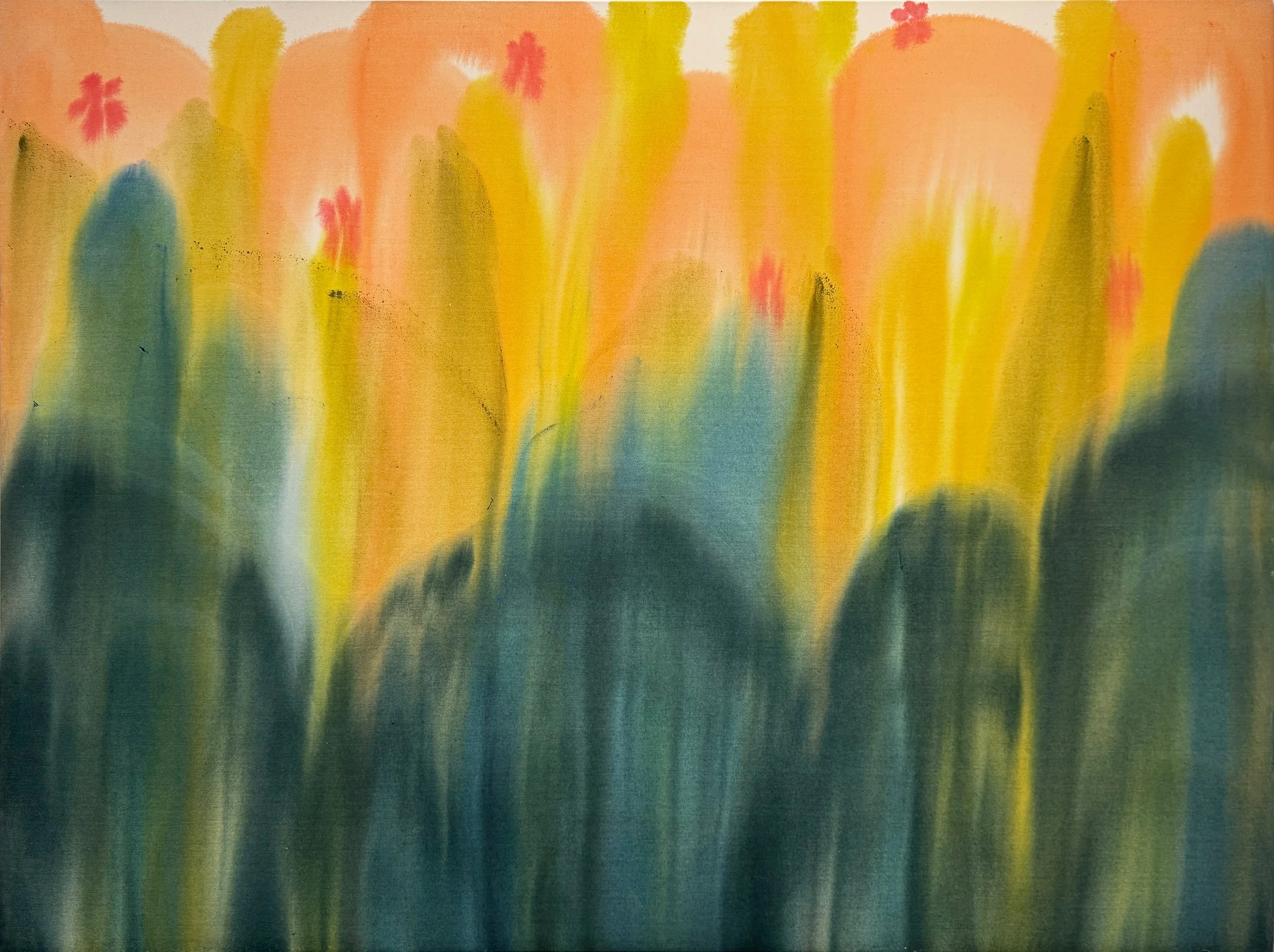 ‘AURORA’, 48” x 36”, Acrylic on Raw Canvas, 2025