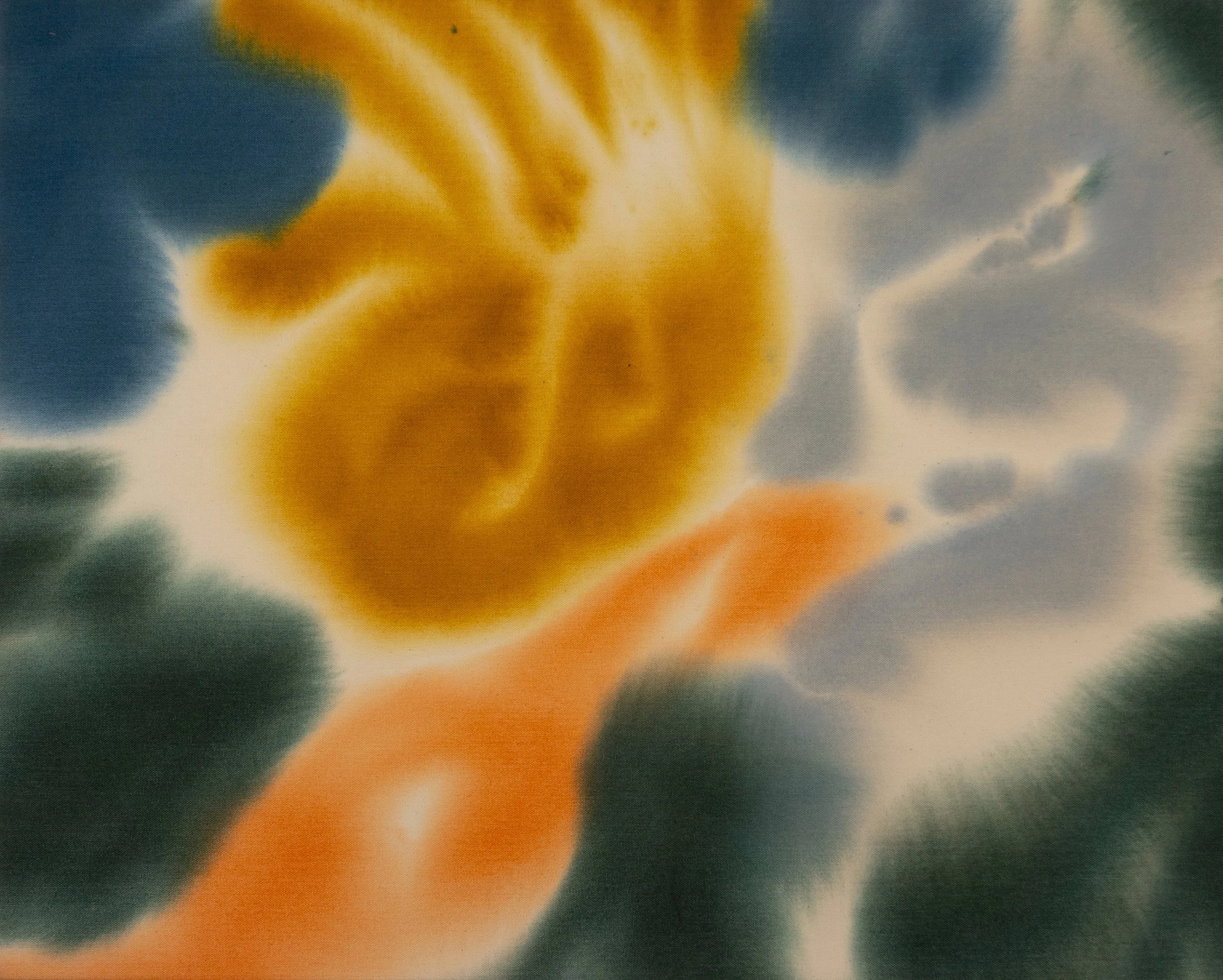 ‘HELIOS’, 30” x 27.5”, Acrylic on Raw Canvas, 2025