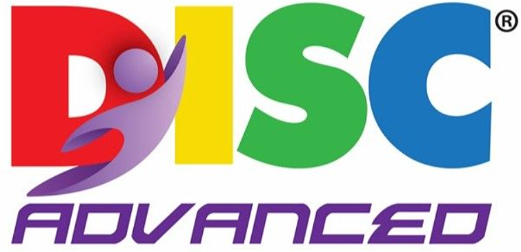 DISC Advanced logo with colorful letters and a stylized human figure.