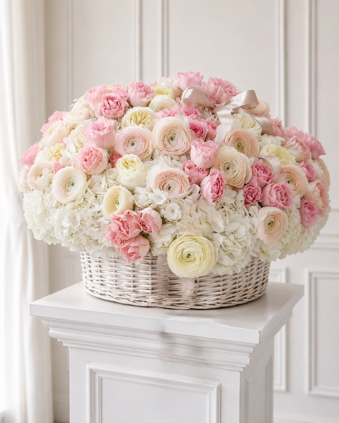 Ivory & Blush Garden Basket