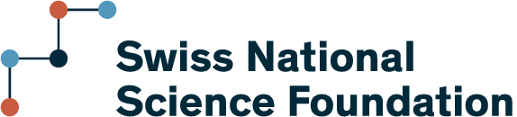 Logo of the Swiss National Science Foundation with stylized connected dots in red and blue above the organization's name.