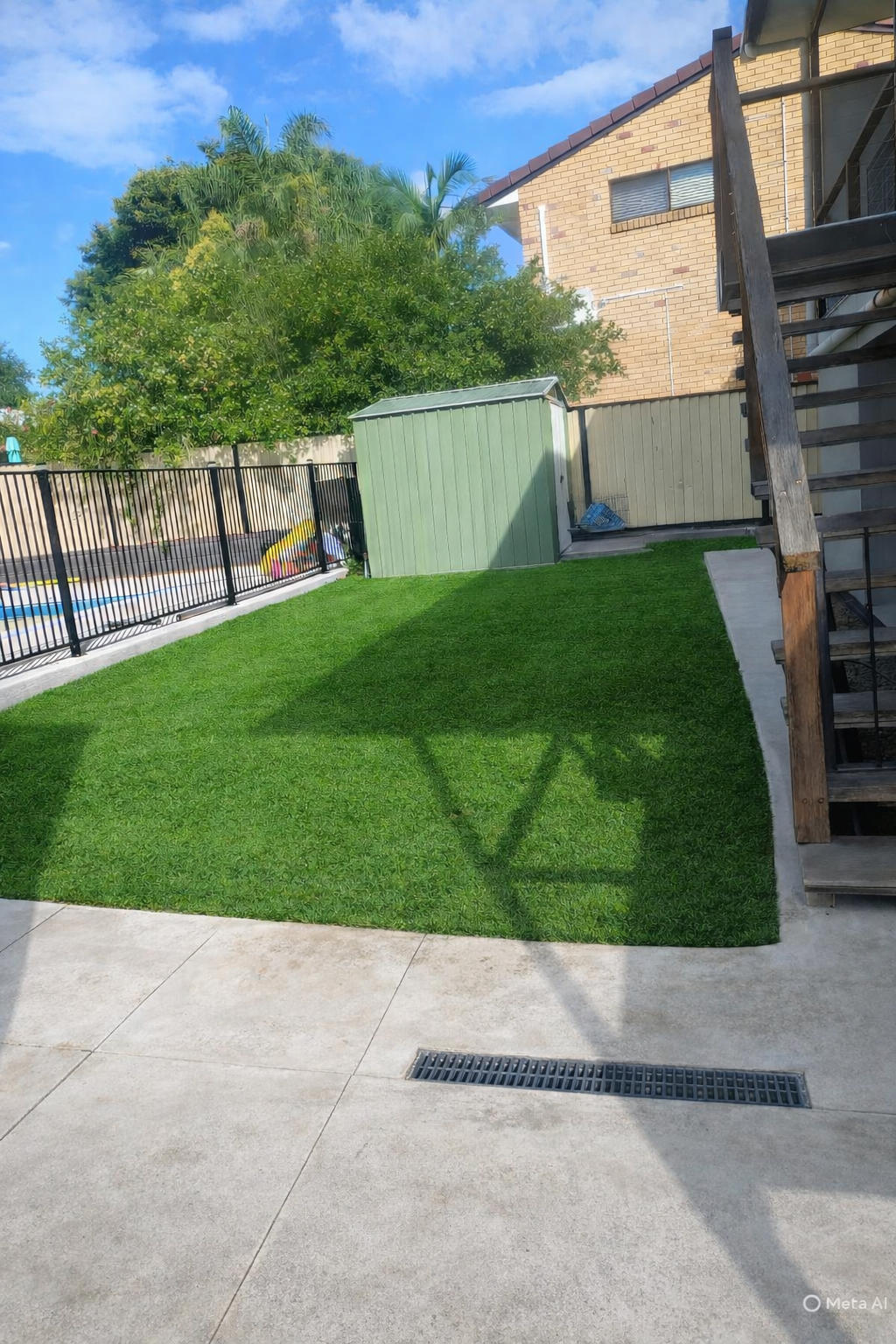 Freshly installed artificial turf