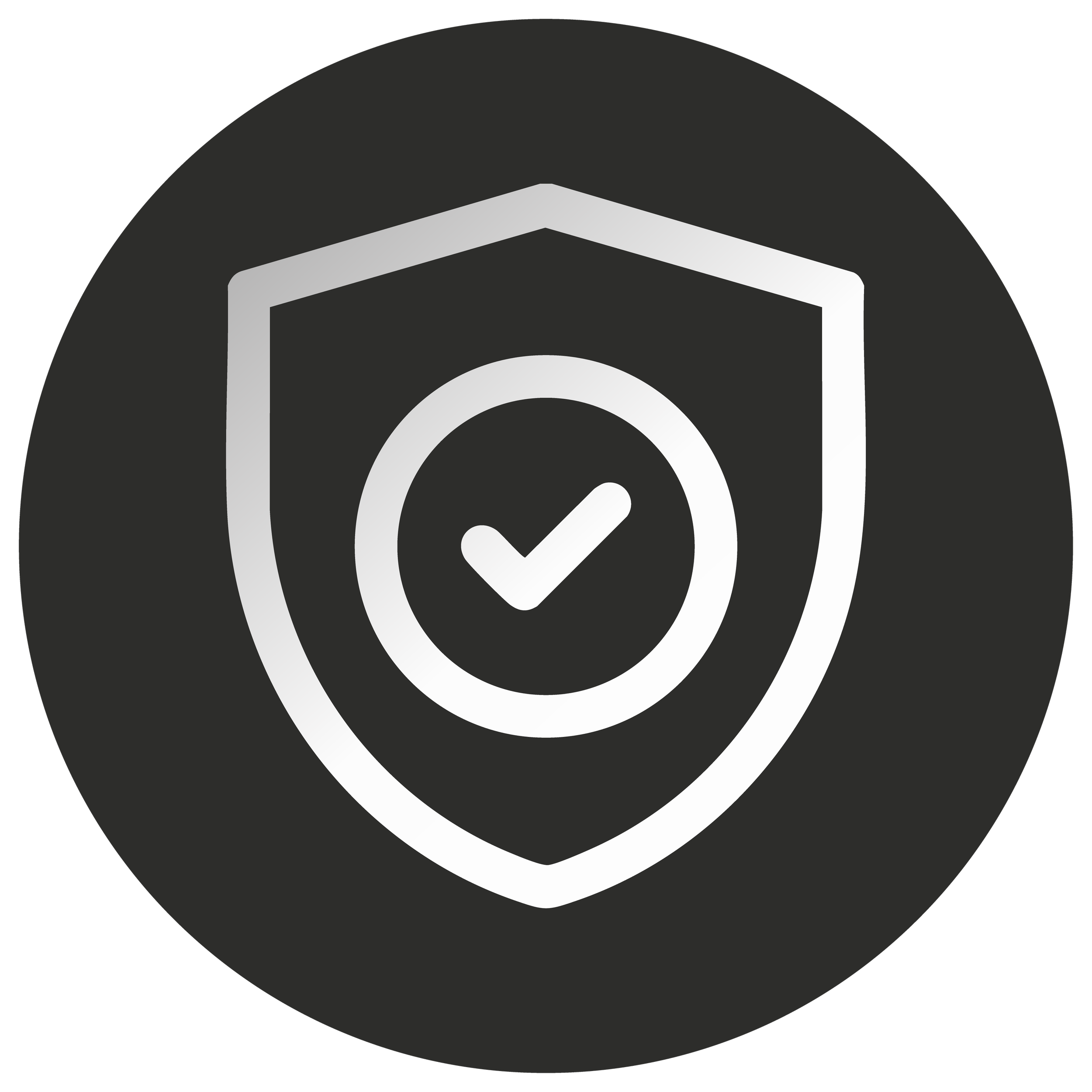 Close-up of a black circular symbol with a white target icon in the center, featuring an arrow pointing inward toward the bullseye.