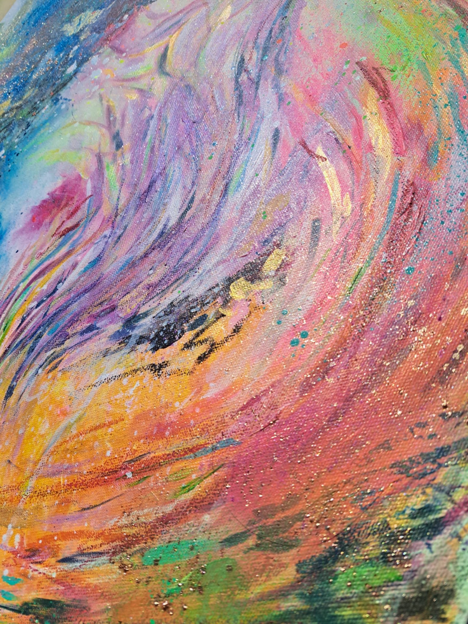 "La reverencia del miedo"
Obra abstracta en técnica mixta de Erin Valdés