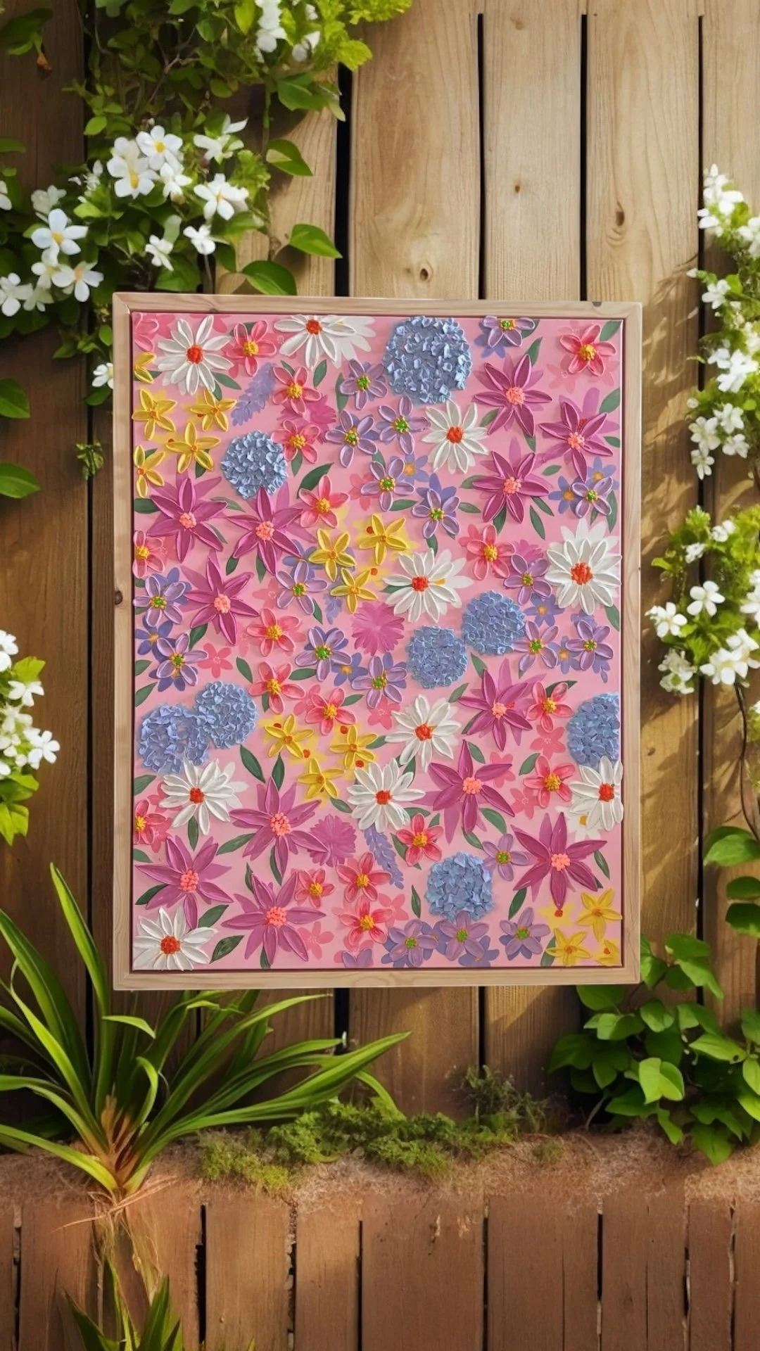 Sun-Kissed Bloom – Handmade Textured Floral Art | Original Piece from Cornwall