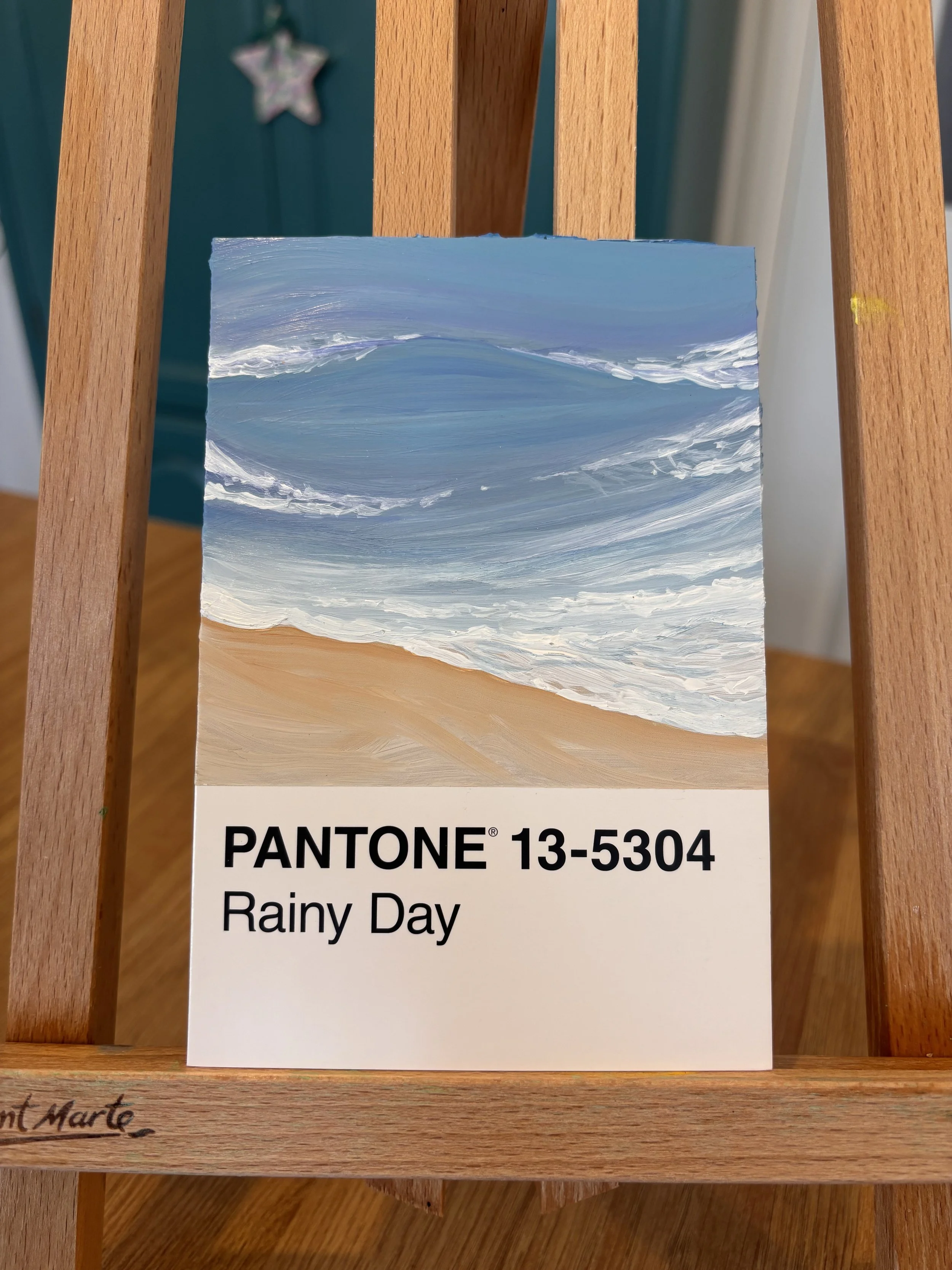 Tiny Pantone inspired painting with hand painted acrylic colour