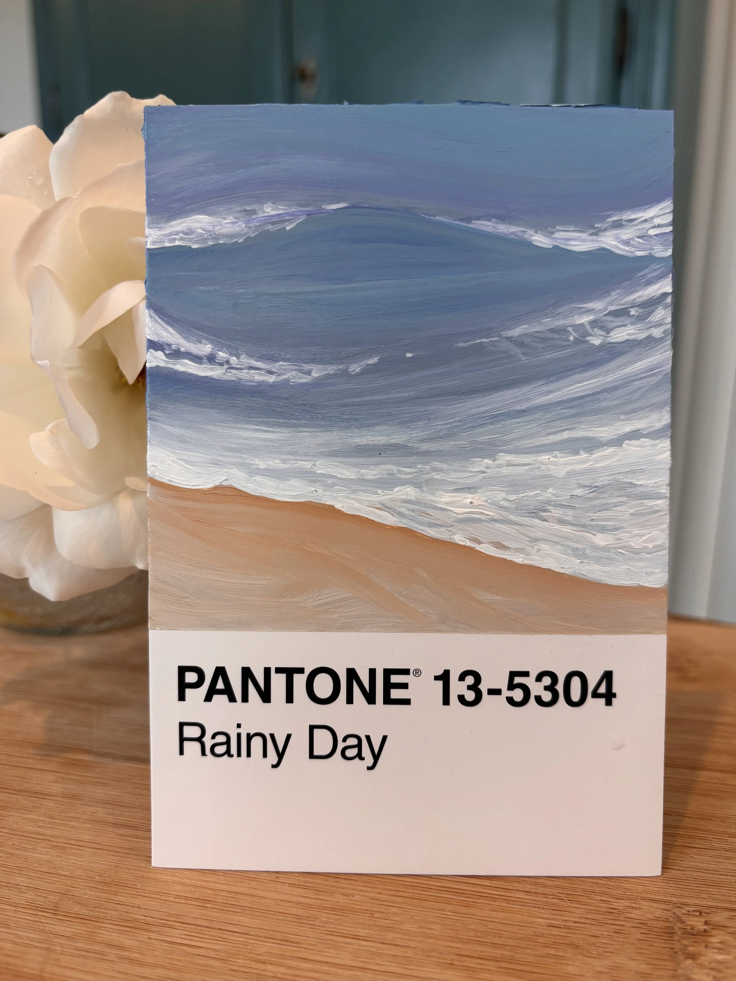 Tiny Pantone inspired painting with hand painted acrylic colour