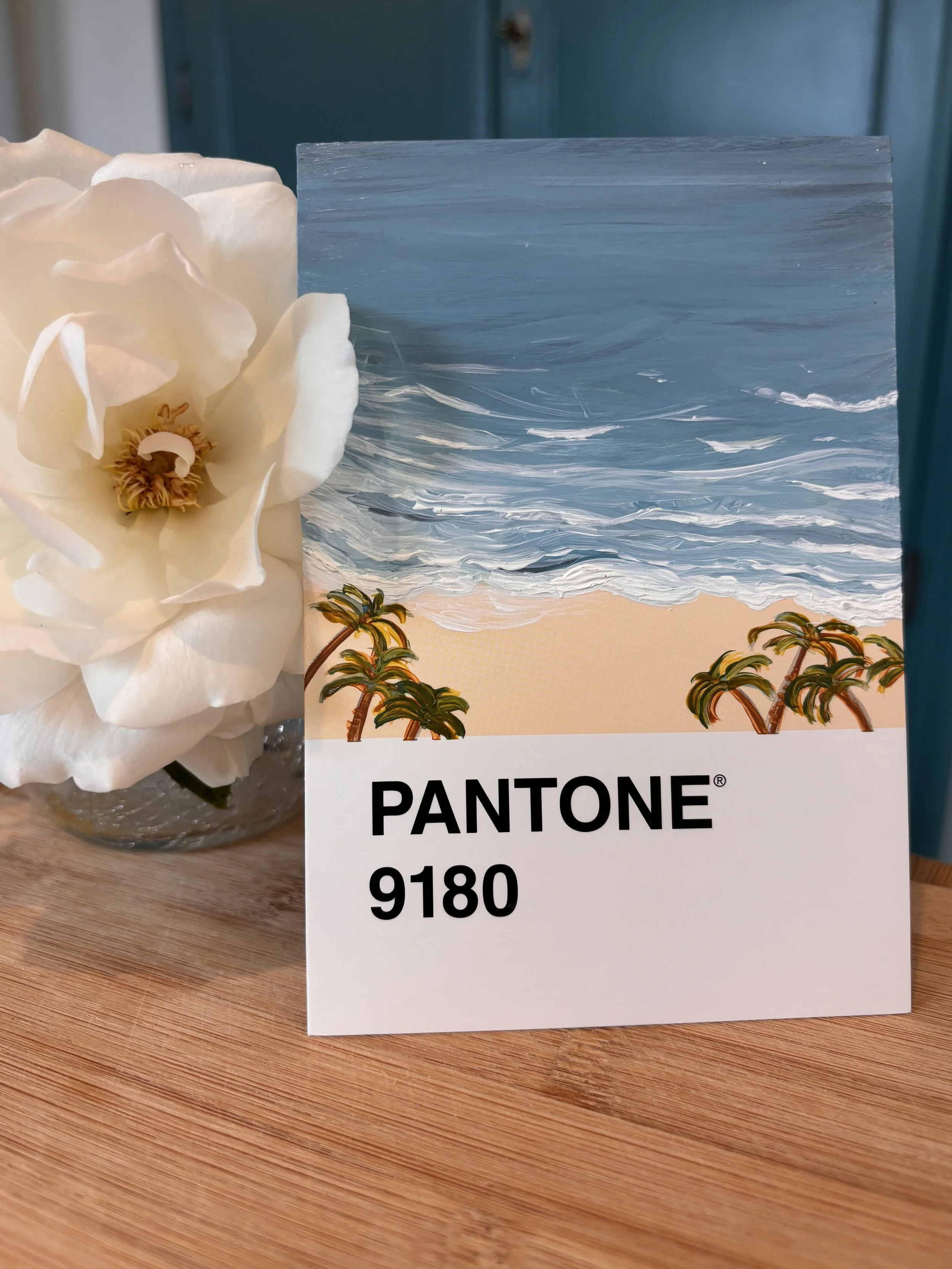 Tiny Pantone Inspired Painting | Original Mini Art l Palms