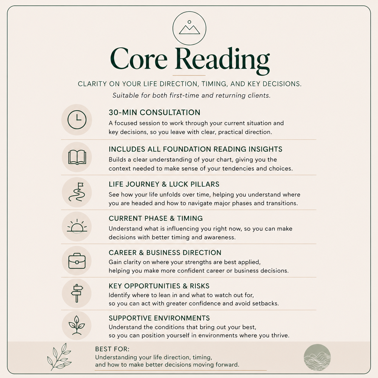 BaZi Core Reading | Life Path Analysis & Decision Insights