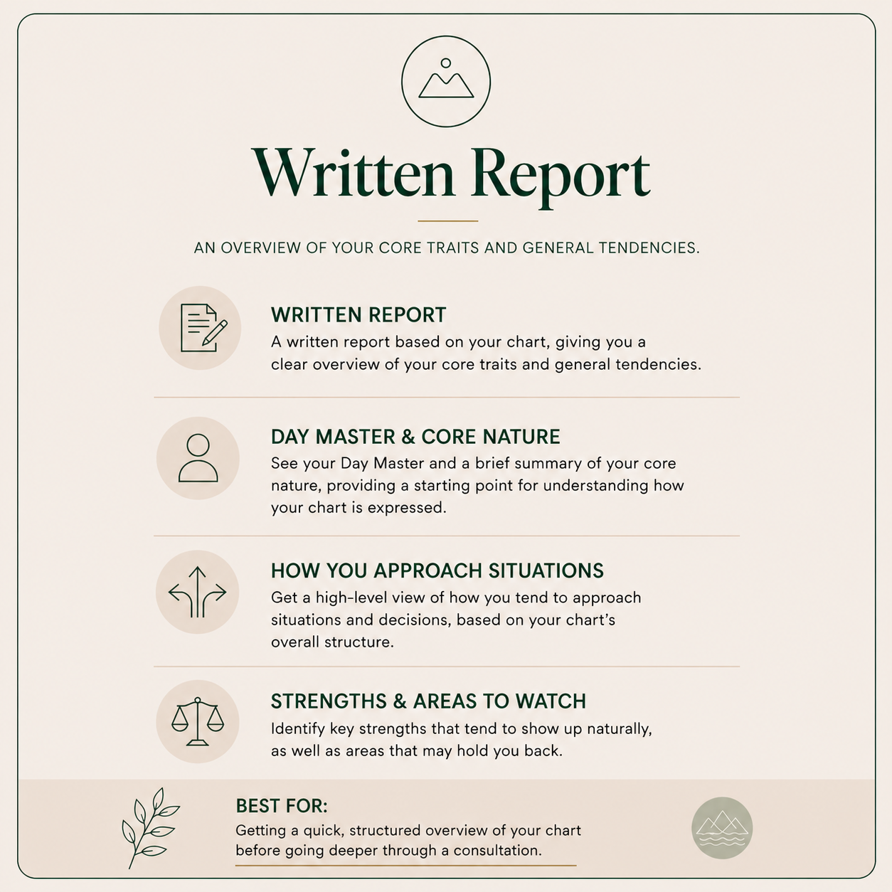 BaZi Written Report | Personal Profile & Natural Tendencies