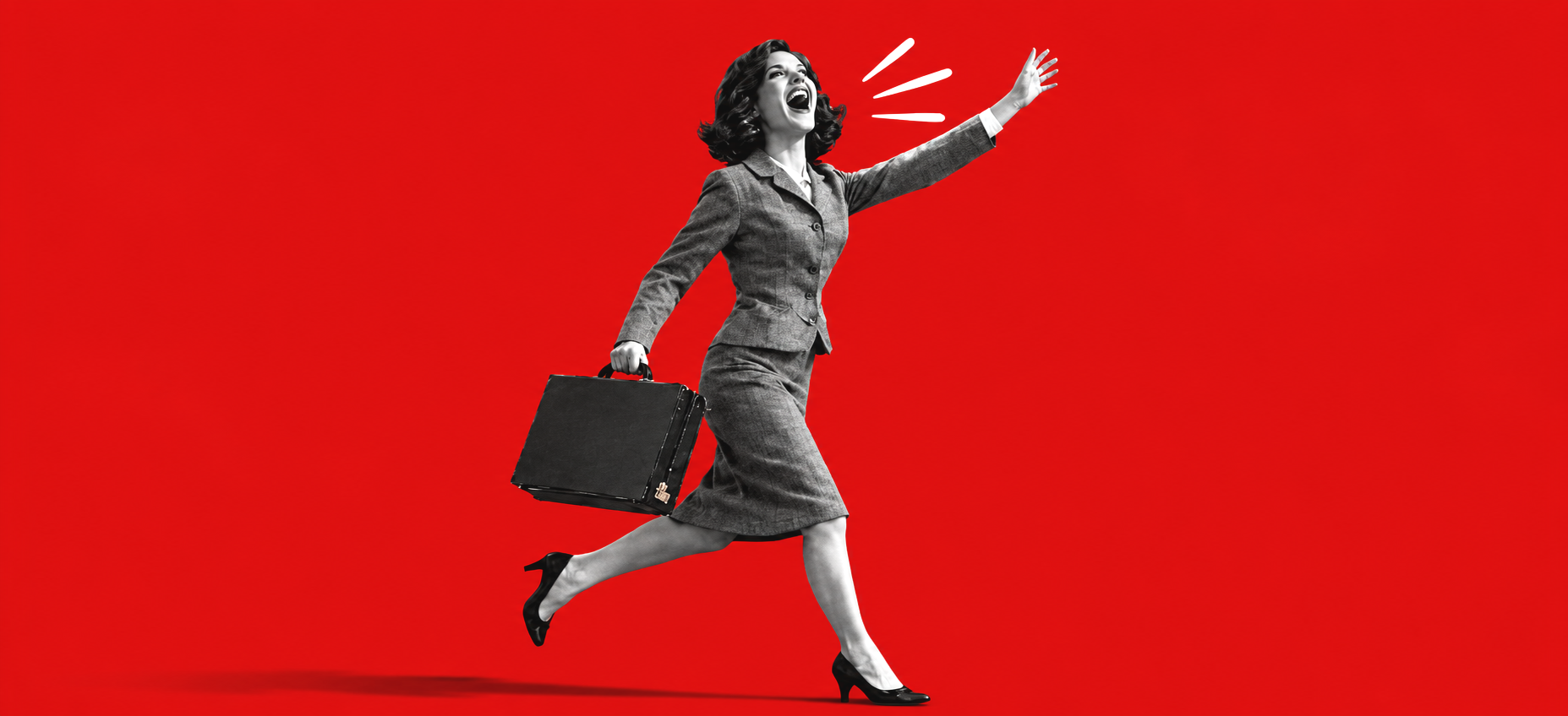 Una donna corre per non perdere il primo festival di teatro da 10 minuti a Roma.