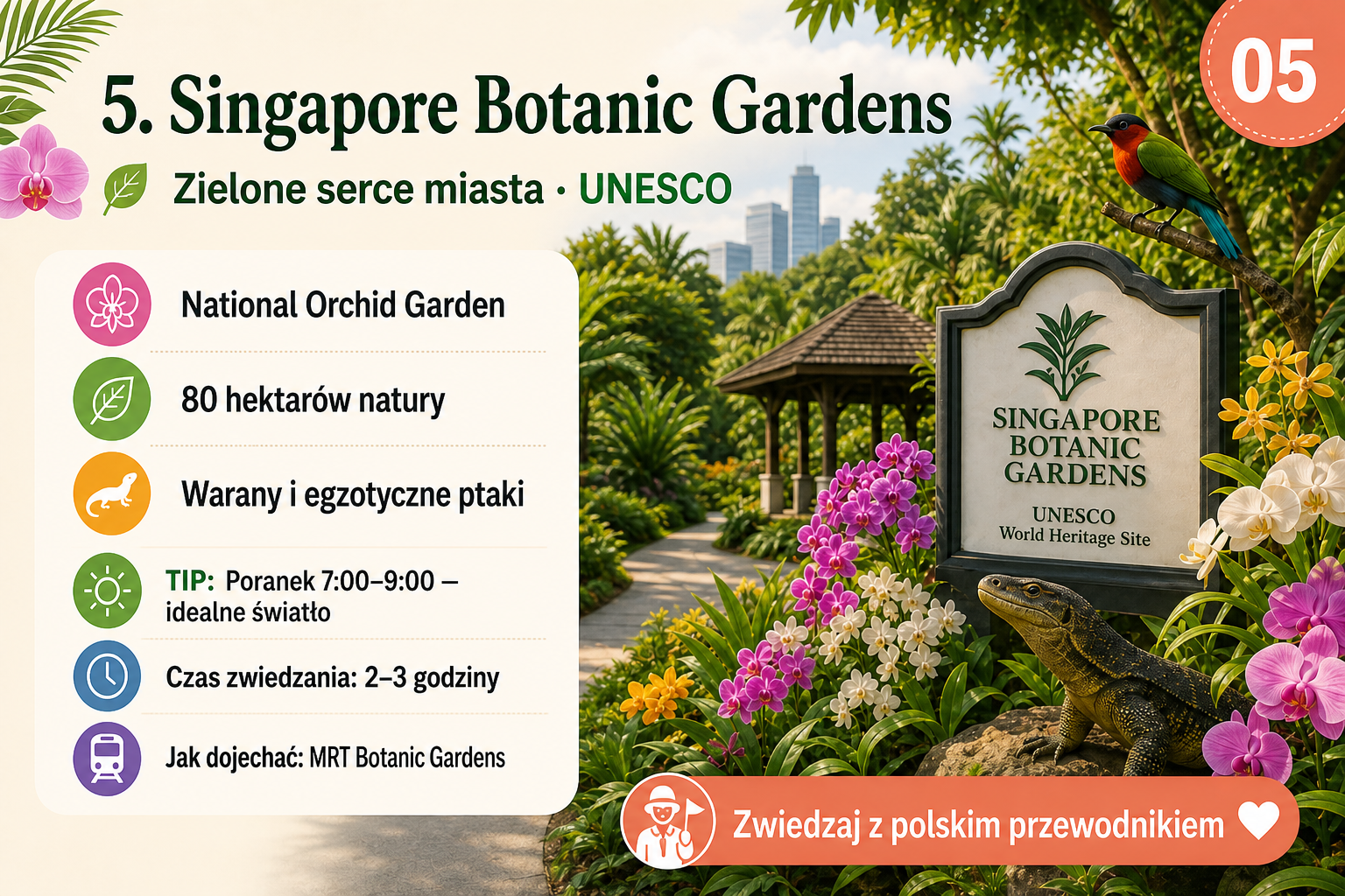 Singapore Botanic Gardens UNESCO ogród orchidee