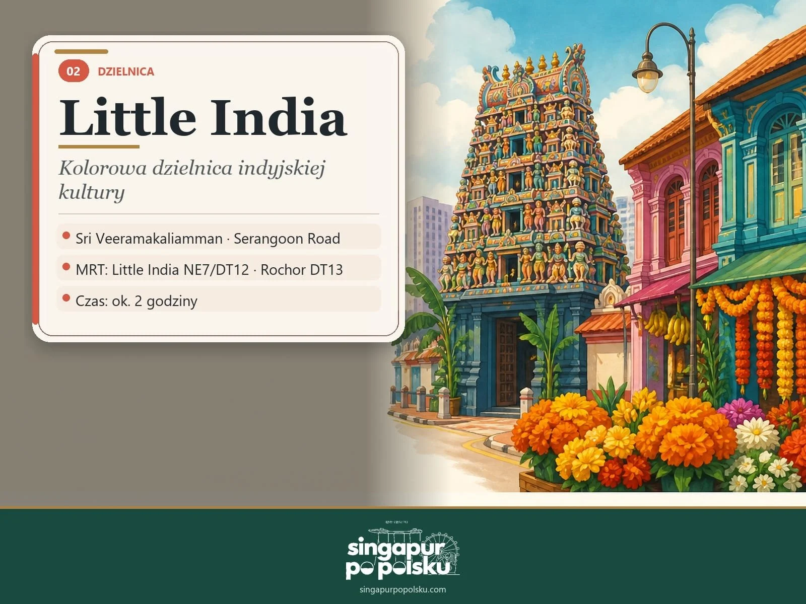 Kolorowa dzielnica Little India w Singapurze