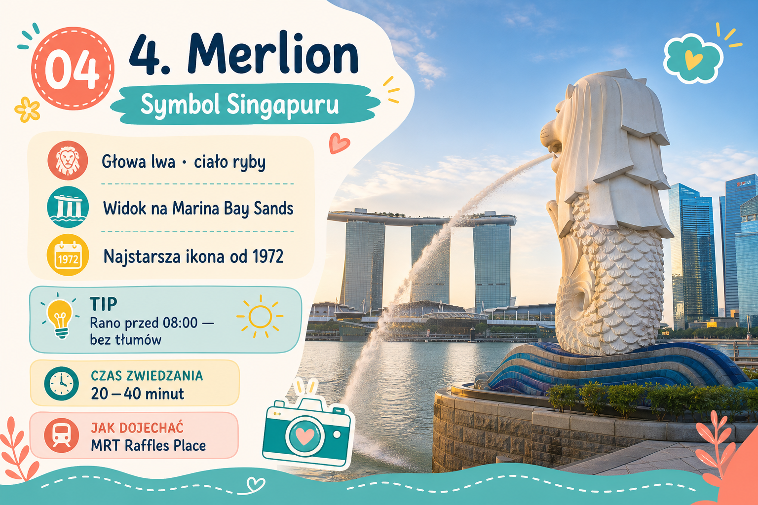 Merlion Singapur symbol miasta Marina Bay
