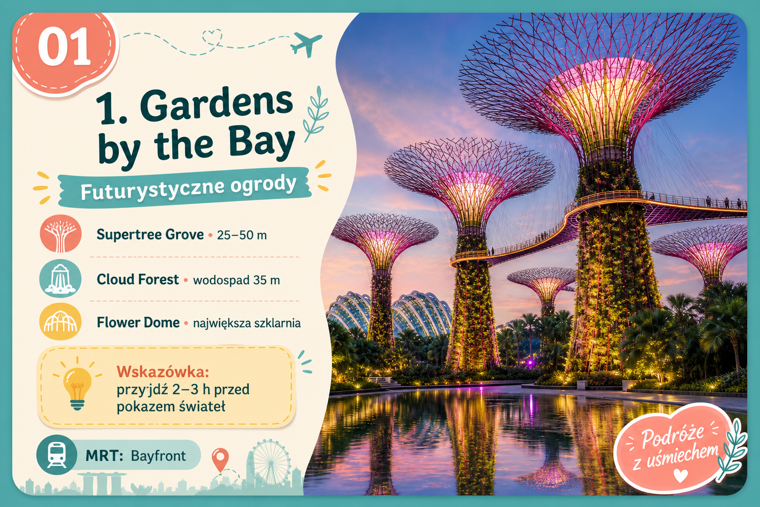 atrakcje Singapuru Gardens by the Bay Supertree Grove