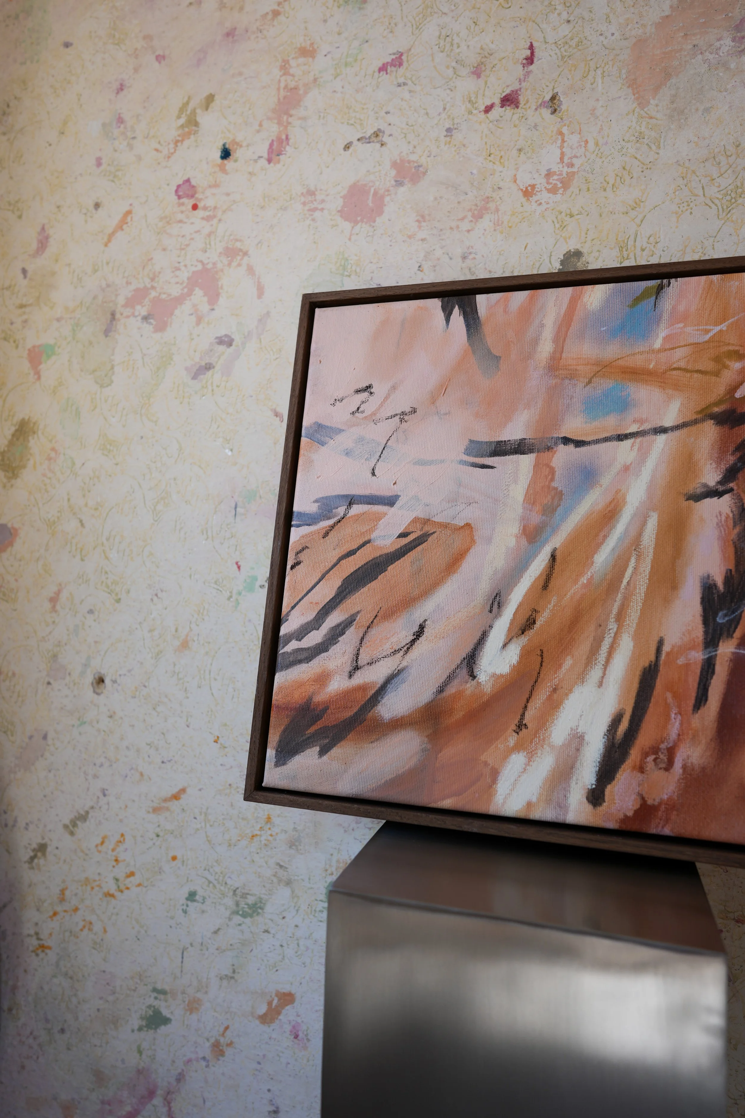 Earth, Moving original abstract painting by Christina Anna Sperber with layered floral forms