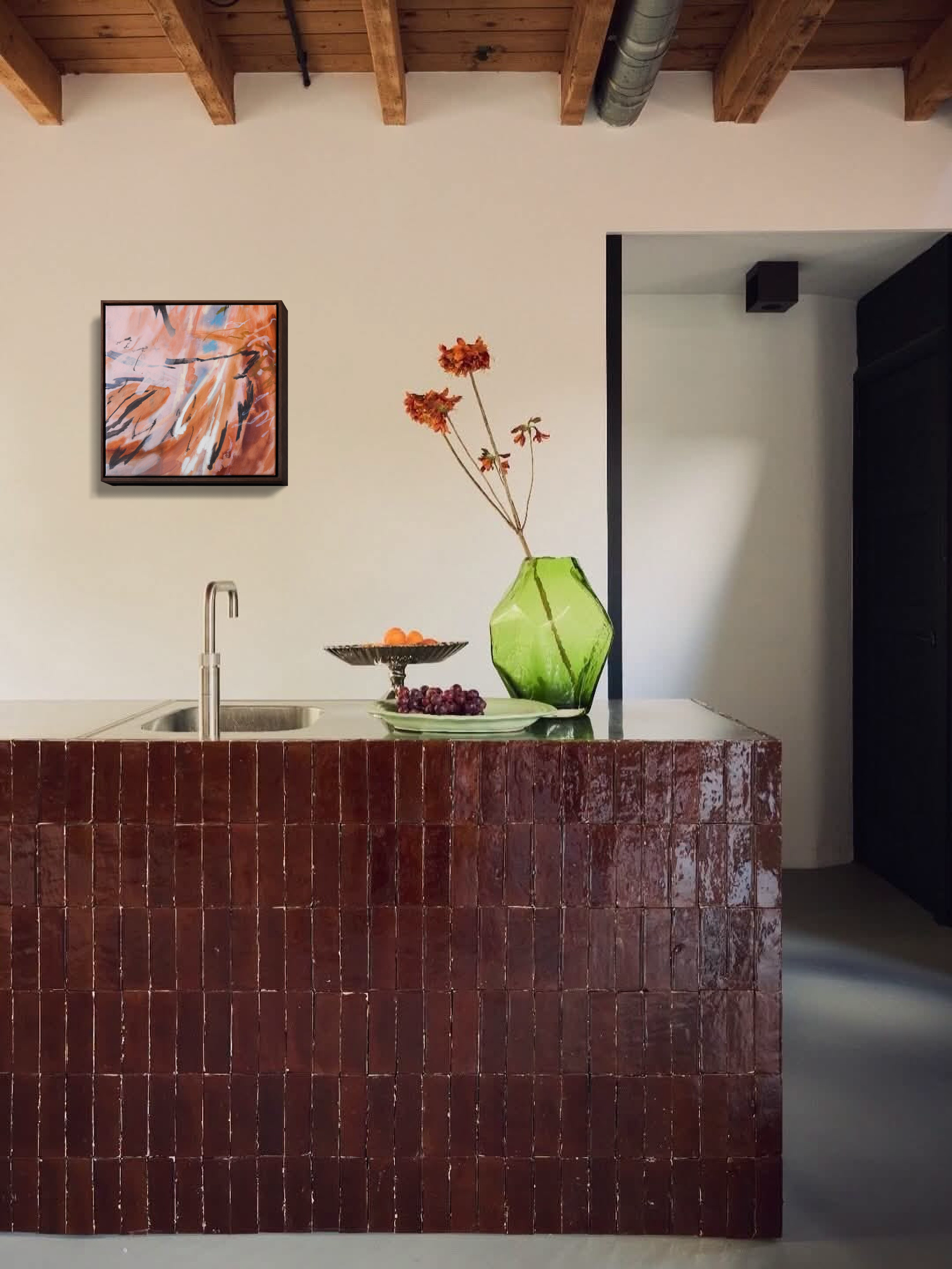 Earth, Moving, abstract painting by Christina Anna Sperber displayed in a contemporary interior