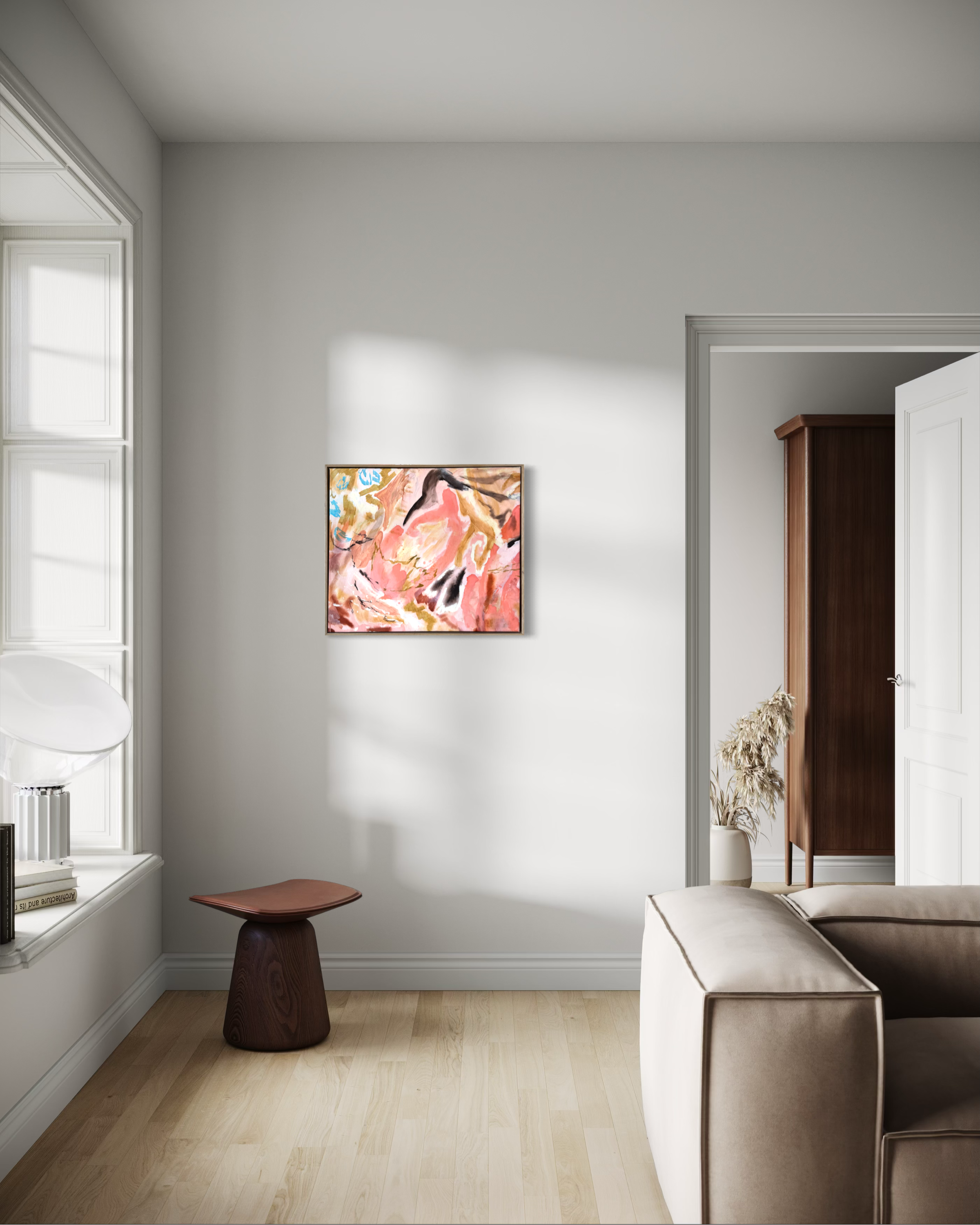 Wild Tenderness abstract painting by Christina Anna Sperber displayed in a contemporary
