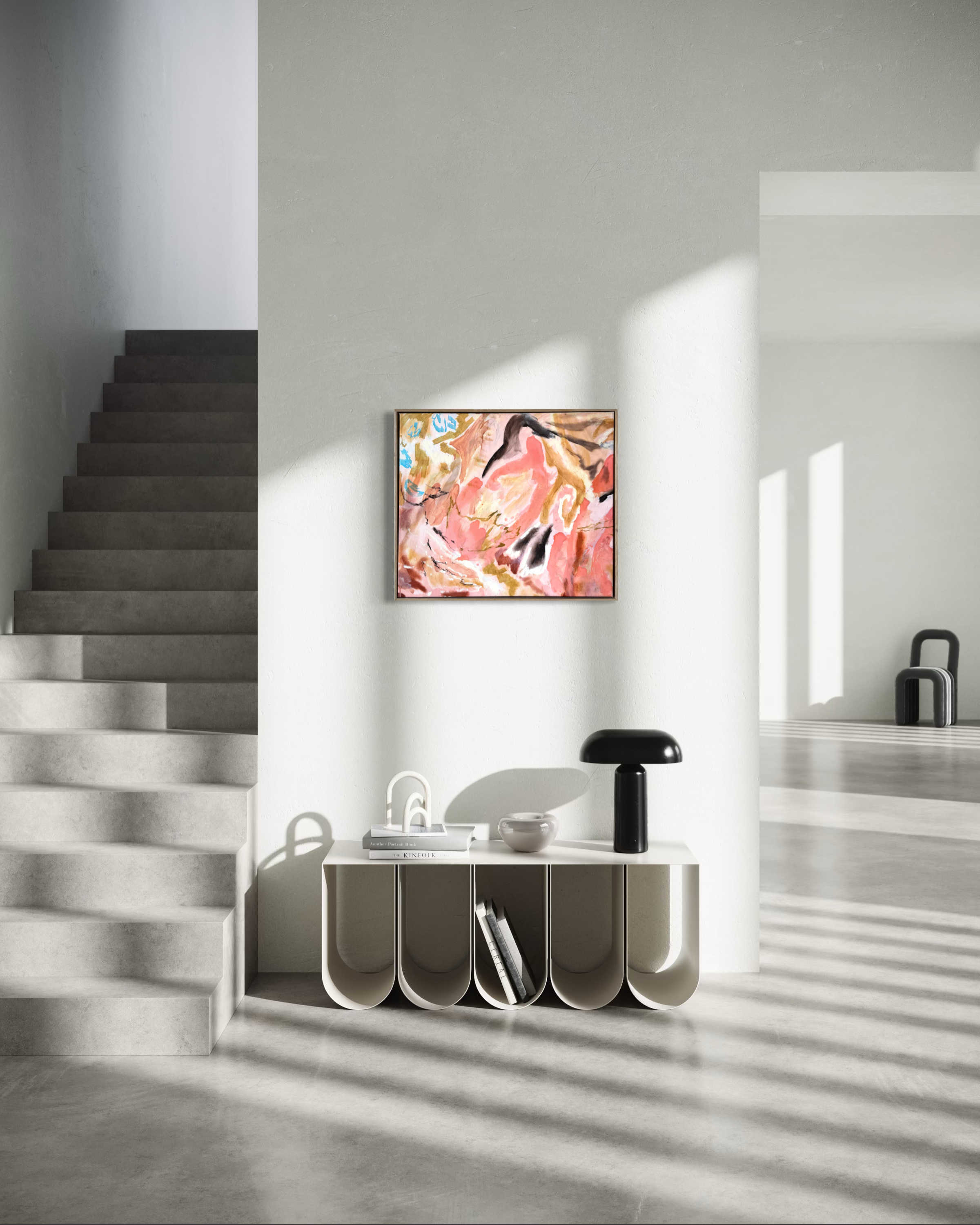 WIld Tenderness abstract painting by Christina Anna Sperber displayed in a contemporary