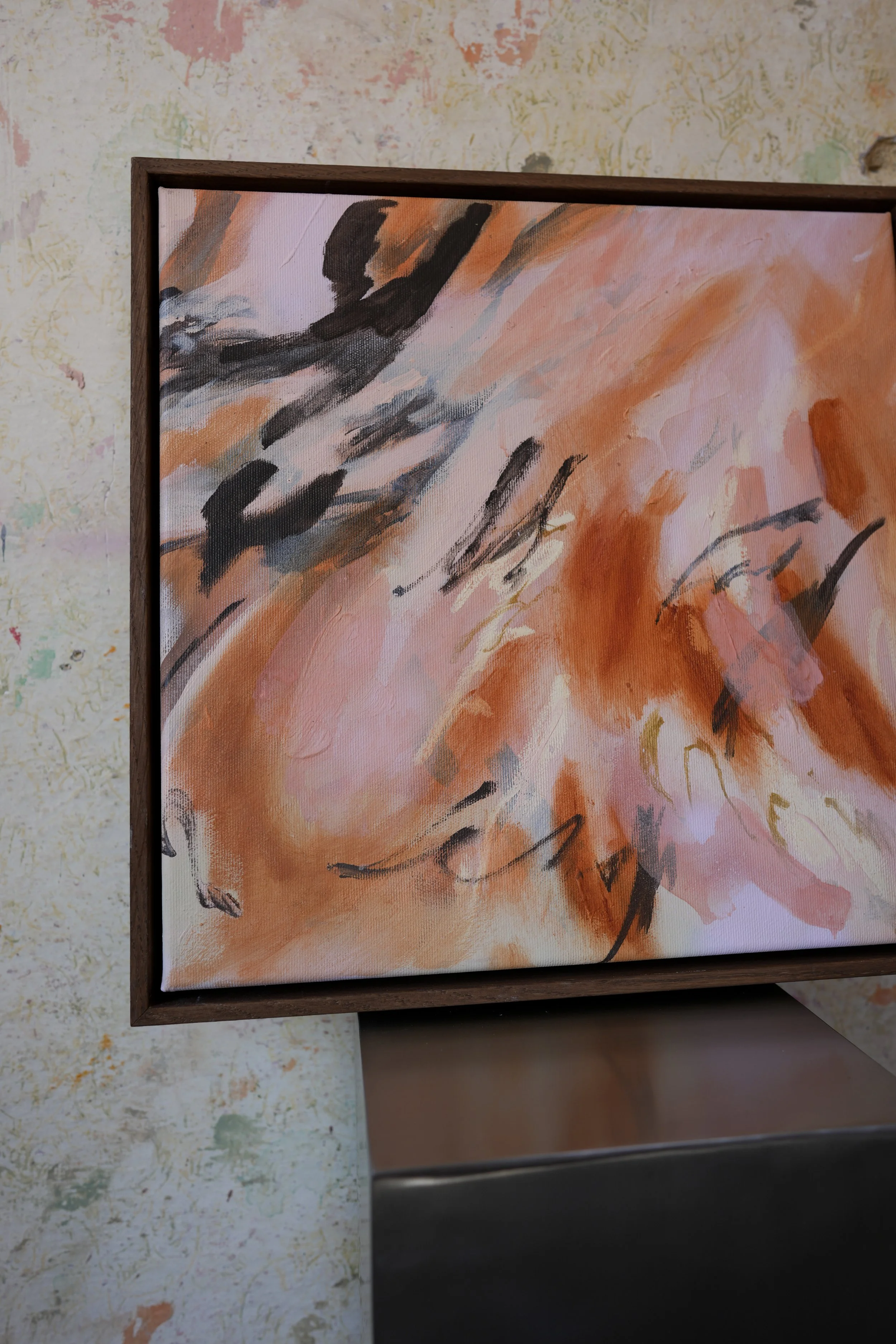 Detail of A Sense of Plenty showing layered brushstrokes and textured surface