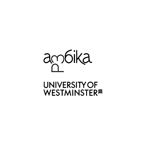 Ambika logo above the text 'University of Westminster' on a white background.