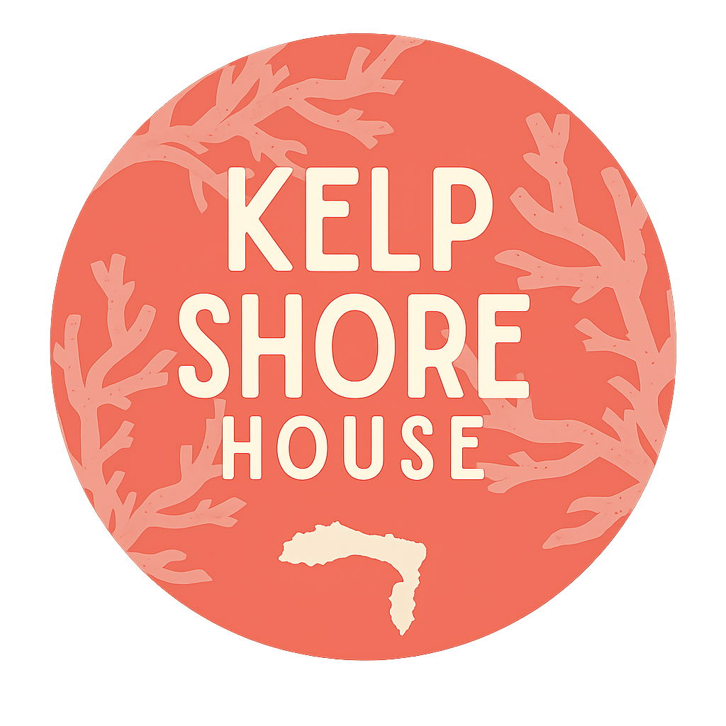 Kelp Shore House logo for a self-catering holiday home accommodation on Rathlin Island, Northern Ireland.