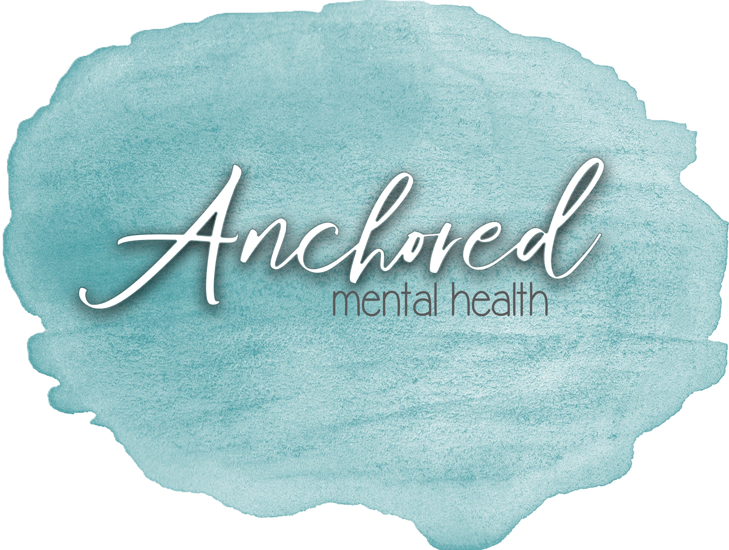 A watercolor background with the words "Acknowledged mental health" written in white cursive and black text.