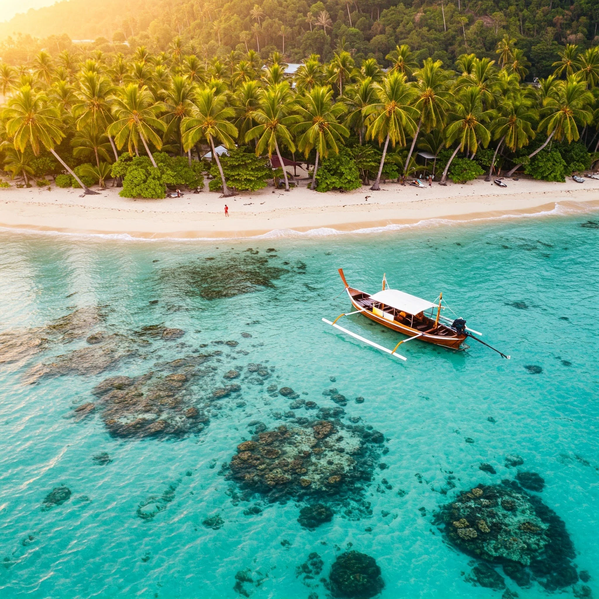 A beautiful tropical island in the Caribbean