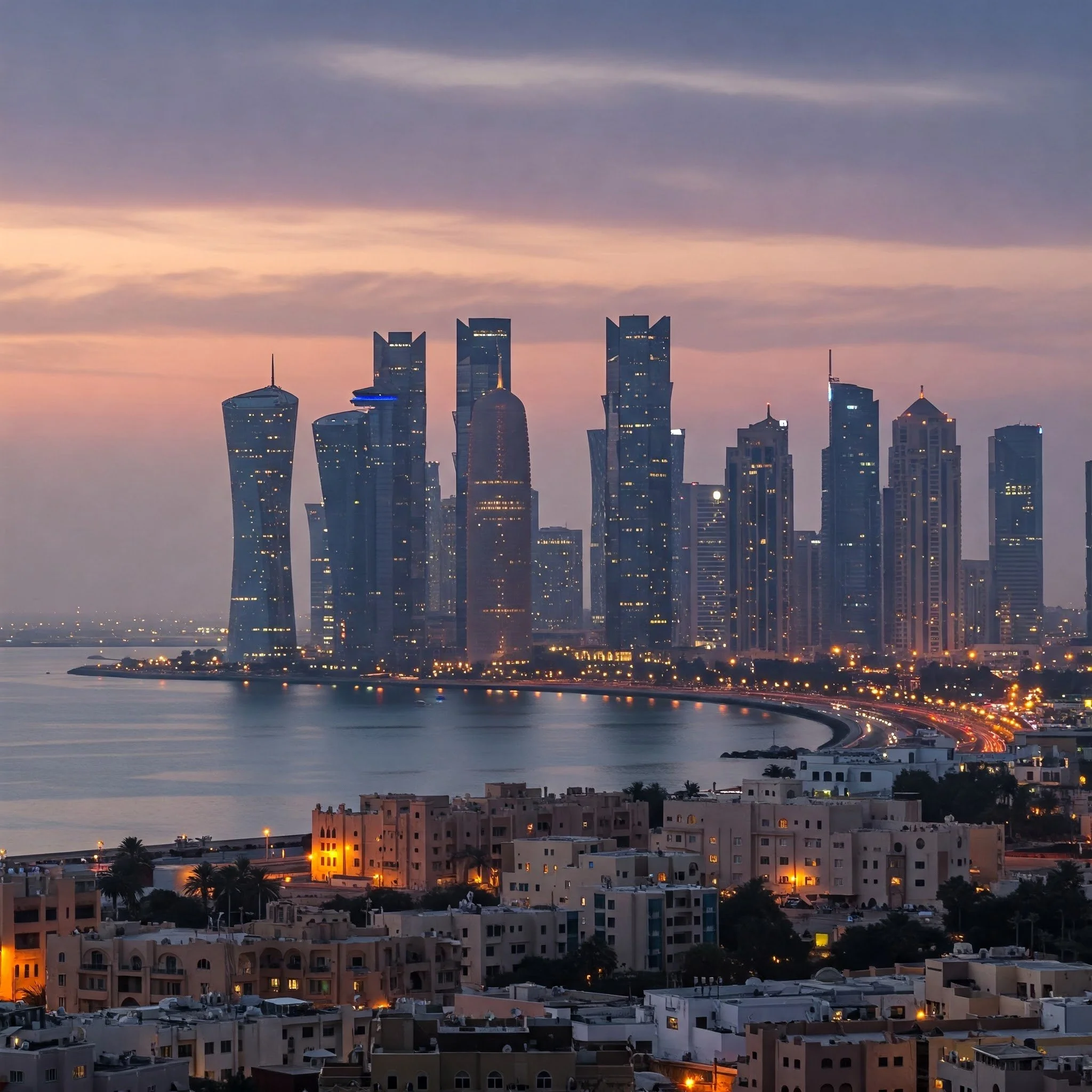 An image of the Qatar skyline