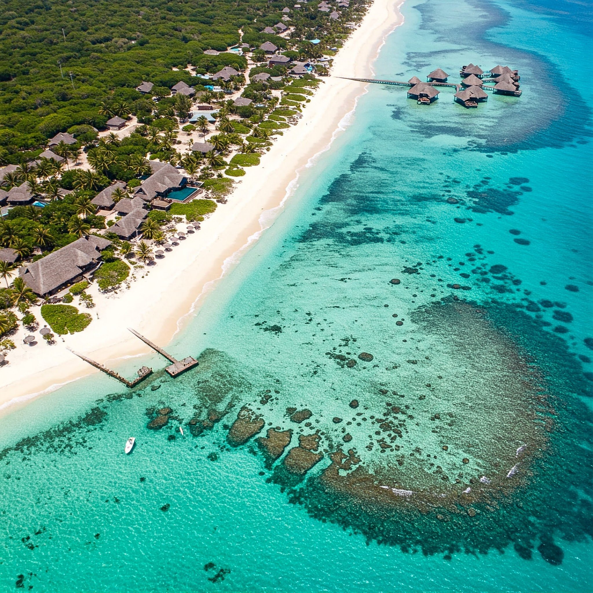 Pristine white-sand beaches and turquoise waters of Mozambique