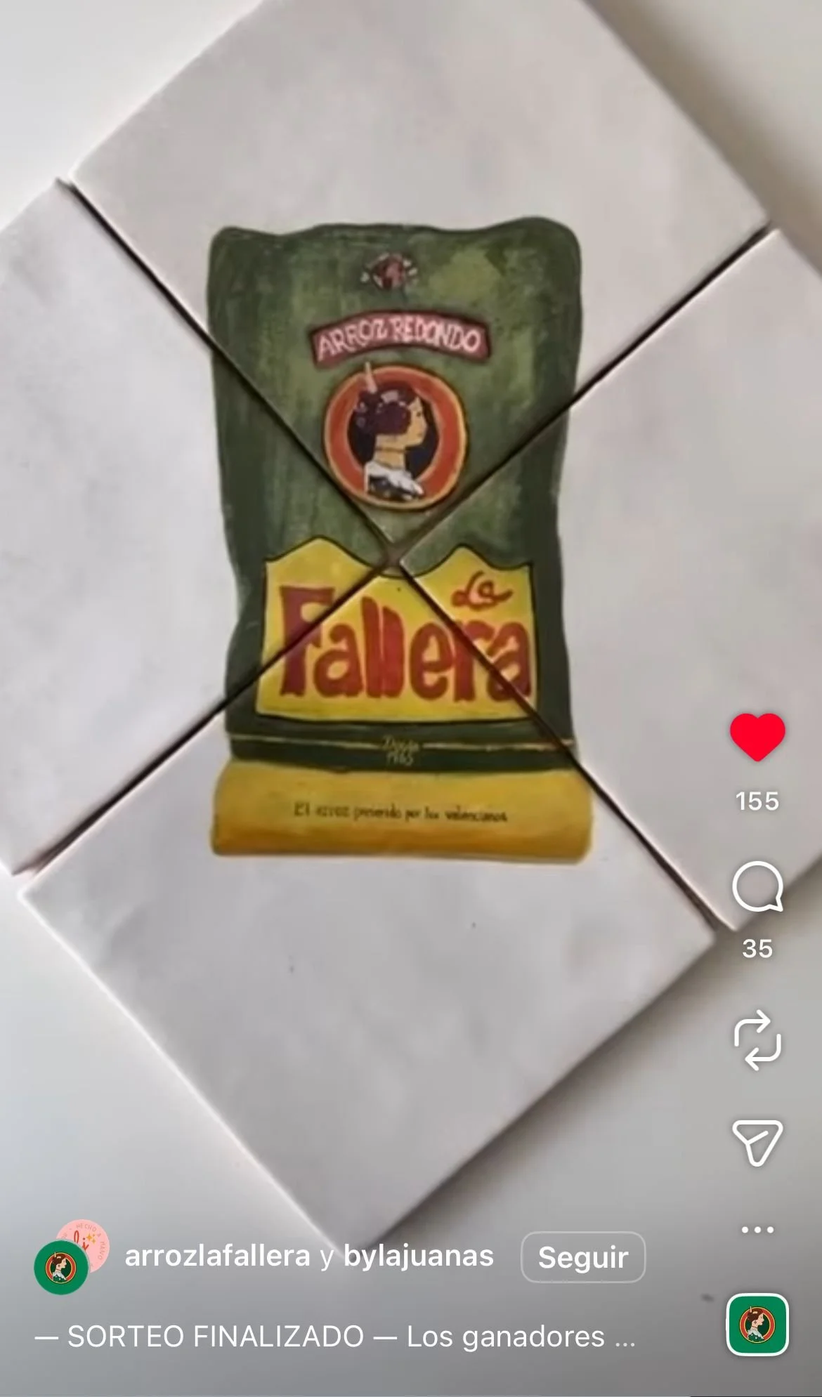 Ilustración sobre azulejo de un paquete de Arroces La Fallera creada por Bylajuana