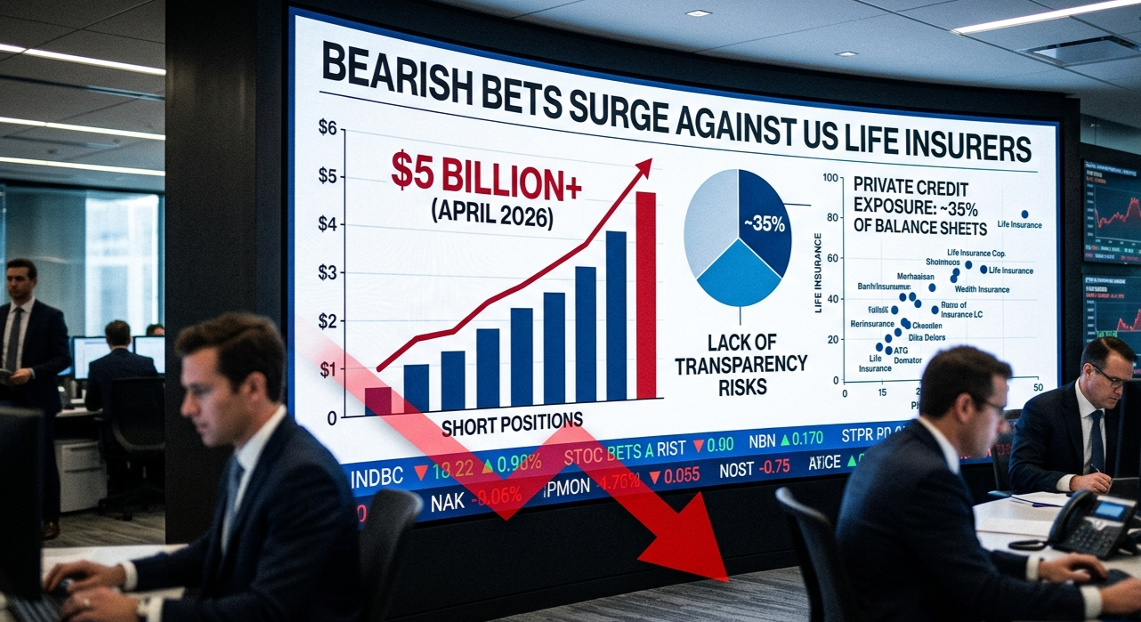 Short Sellers Increase Bets Against US Life Insurers Over Private Credit Exposure