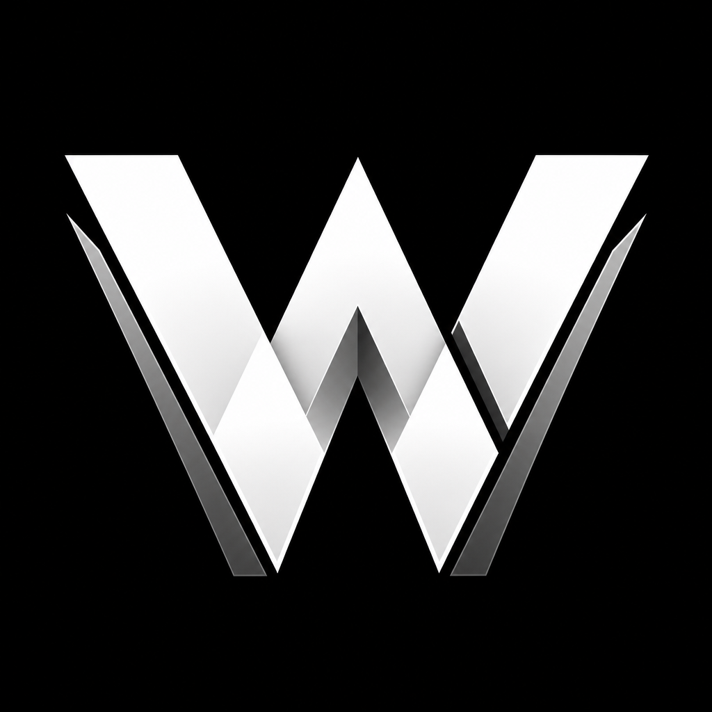 Letra W em 3D e fundo preto