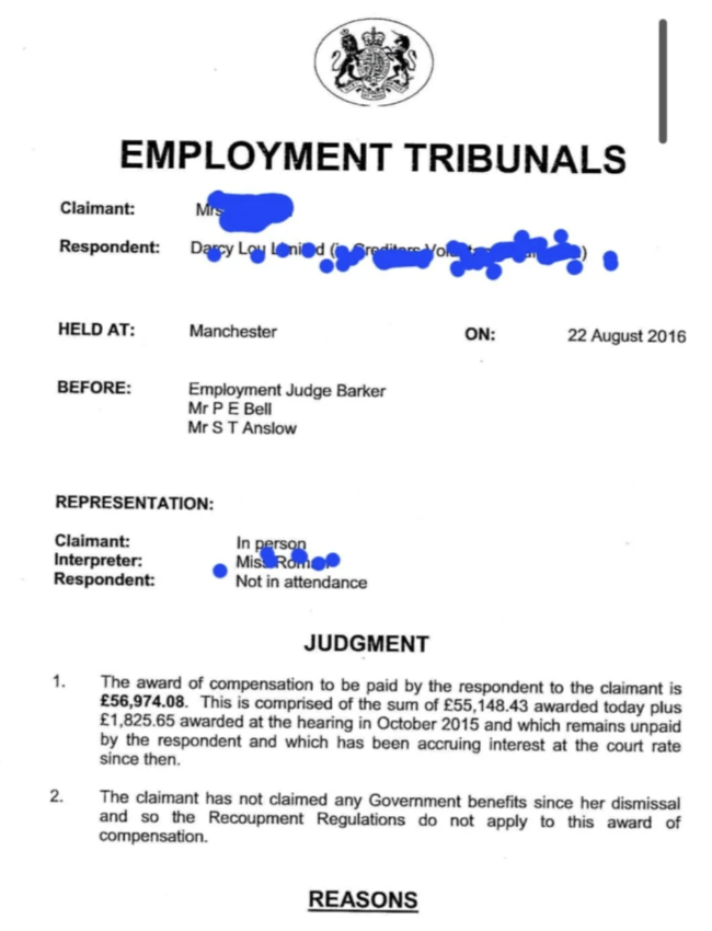 lawsuit outcome manchester employment tribunal