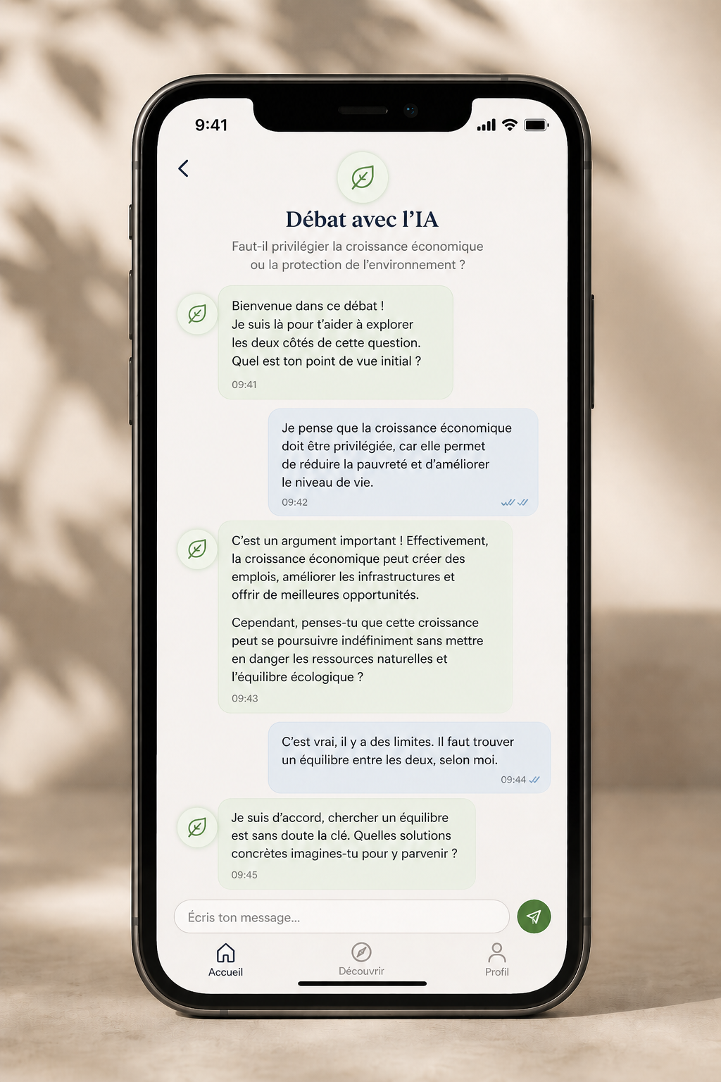 Step 3 of 6: Debate the AI in the language you’re learning. Make your case, express your ideas, and adapt as it pushes back. 