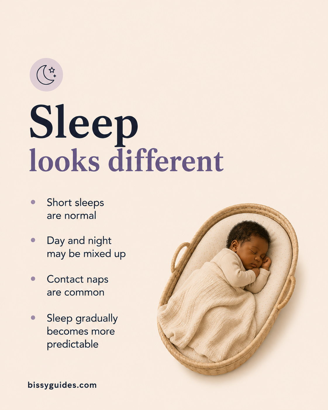 Sleeping newborn illustrating normal newborn sleep patterns.