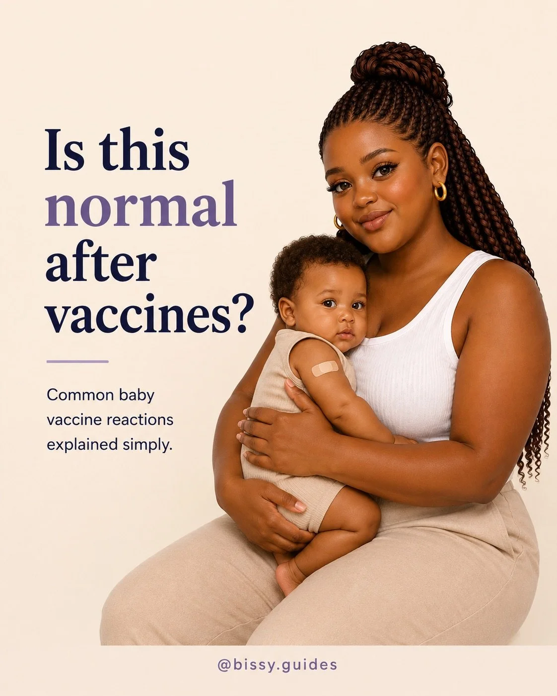 Mother holding baby after a vaccination appointment with the title "Is This Normal After Vaccines?"