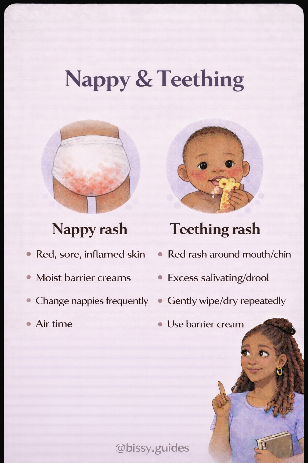 Nappy rash and teething rash on baby skin showing redness and irritation in the nappy area