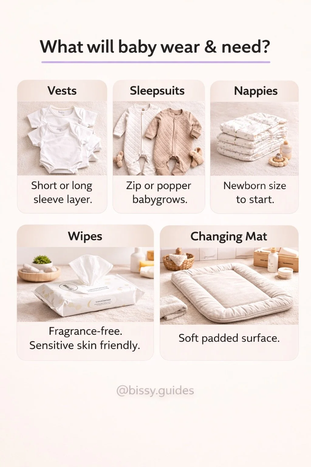 Baby clothes nappies wipes essentials newborn