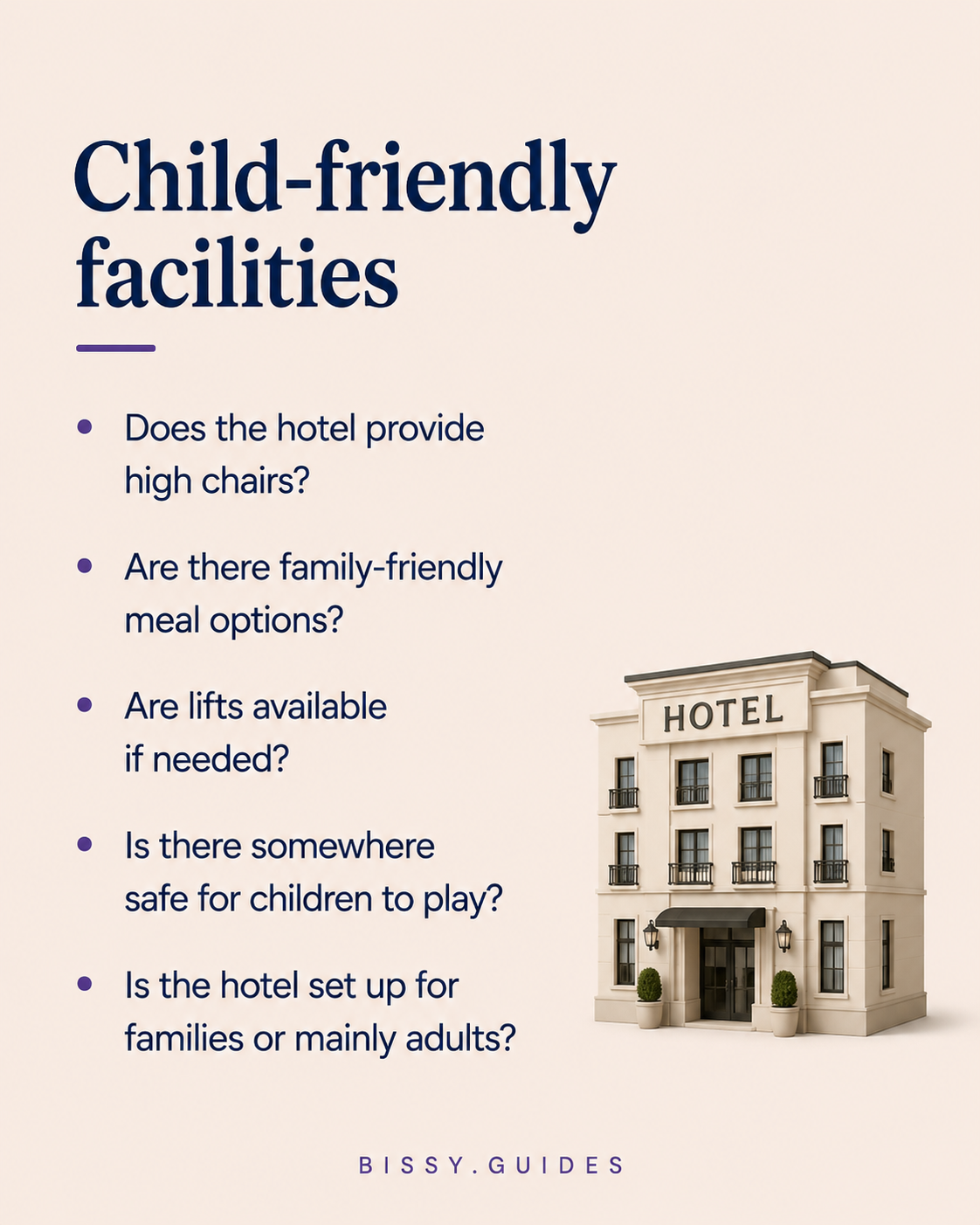 Hotel building representing family-friendly hotel facilities and amenities.