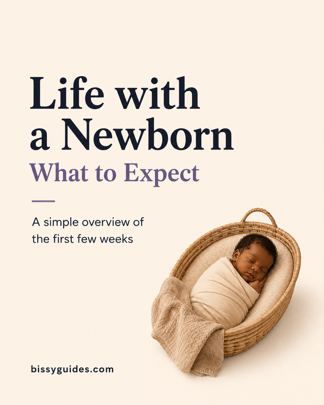 Life with a newborn guide cover with sleeping newborn.