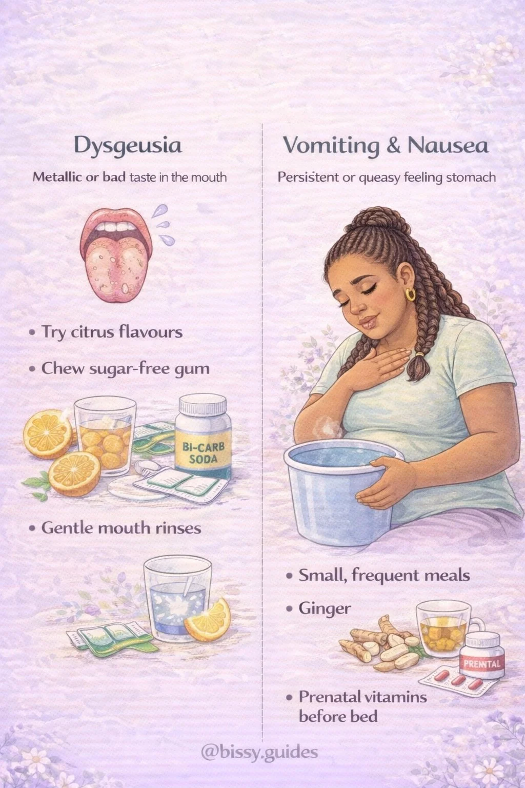 Relief options for reflux, heartburn and excess saliva during pregnancy.