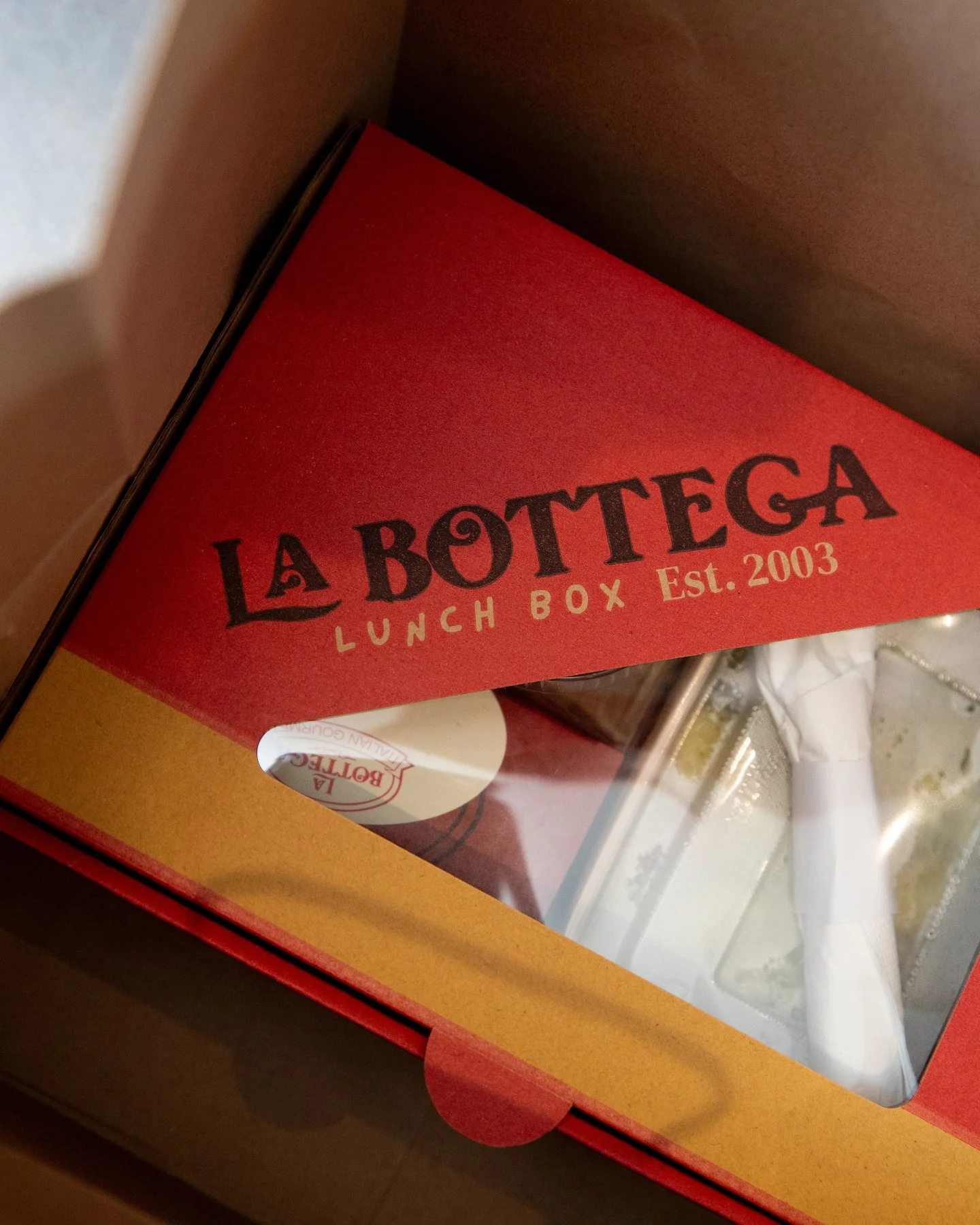 Your weekday lunch, figured out.

Choose 2: a half panino, small pasta, small salad, or small side/soup &mdash; all packed into one La Bottega Lunch Box.

$16 + tax, Monday&ndash;Friday, 10AM&ndash;3PM. Takeout only.