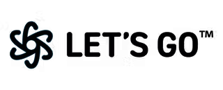 Let's Go logo with stylized blue and black design.