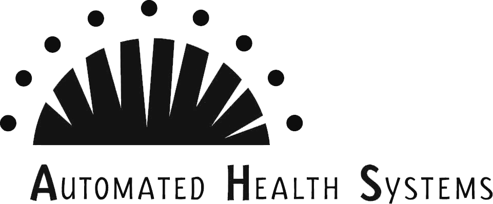 Logo for Automated Health Systems with a semi-circular graphic and text.