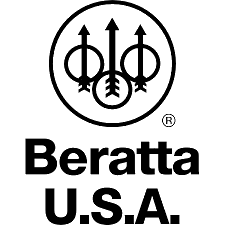 Circled symbols of a fork, spoon, and knife above the word "Beratta USA" in black text.